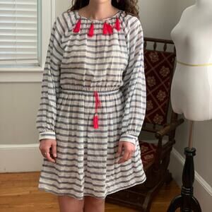 Bell Blue and White Striped Dress, Size S